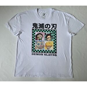 Aniplex "Demon Slayer: Kimetsu noYaiba" Men's White Short-Sleeve T-Shirt,Size:XL